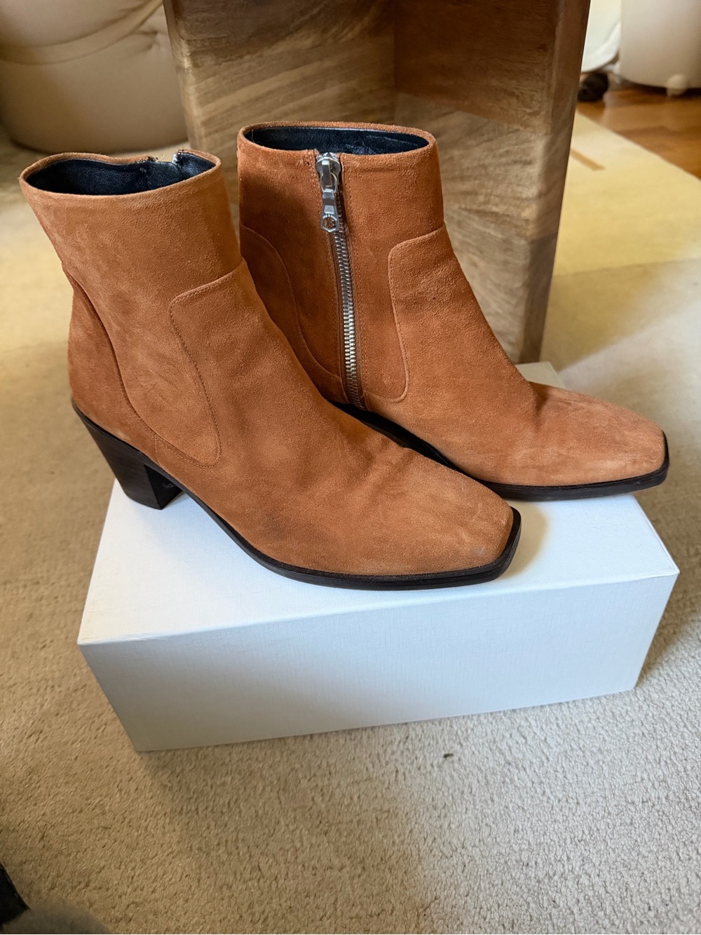 Rag & Bone Suede Block Heel Ankle Boot